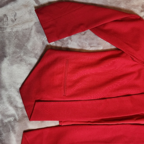 Chico Drape Front Jacket Promo Ponte Jack Ruby Red Great 4 Christmas sz 1 (4-6) - Picture 4 of 5